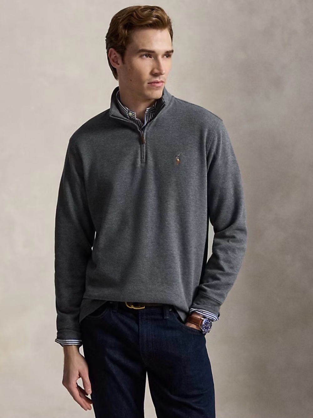 Ralph Lauren Estate-Rib Quarter-Zip Pullover